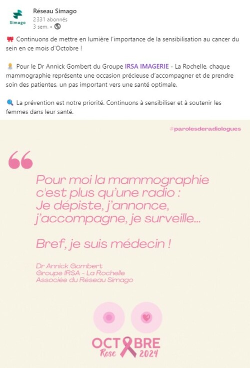 post octobre rose réseau simago 2024